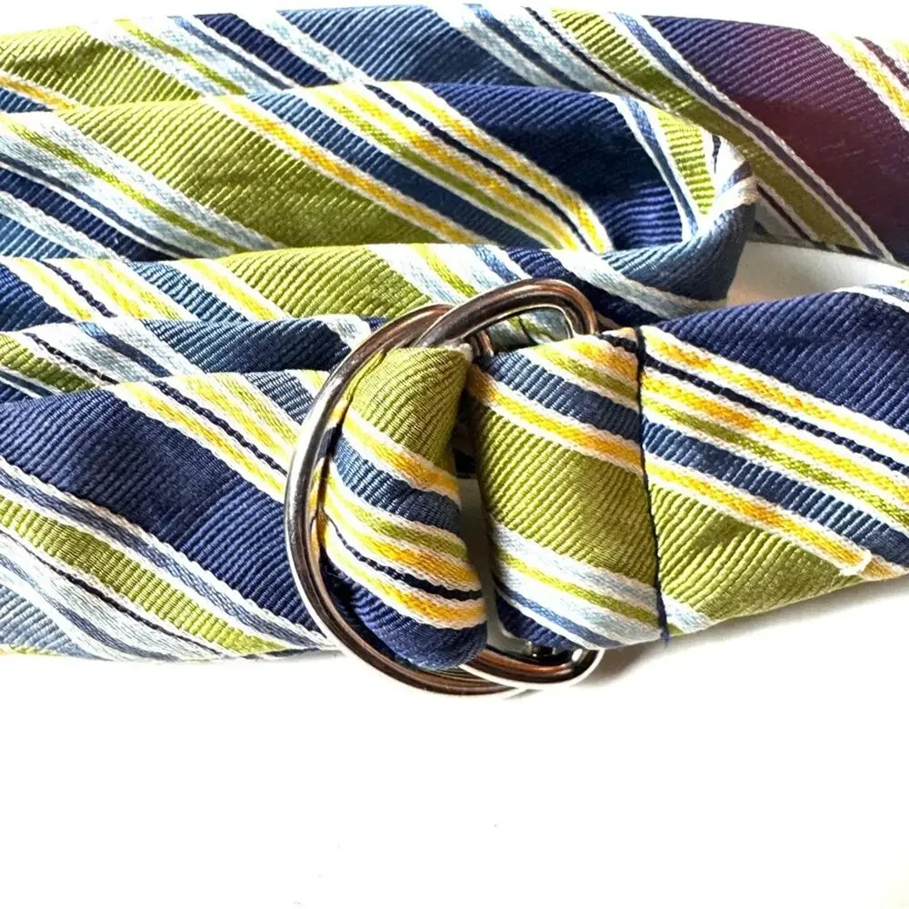 Old Navy  VIntage Y2K Style  Adjustable  Blue & Green Silk Tie Belt Sz S